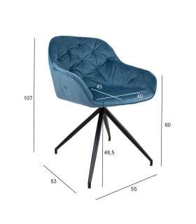 Стул BRIT, синий бархат