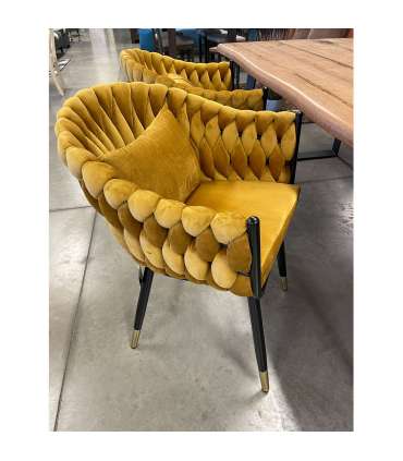 Стул FLORA, золотисто-желтый бархат