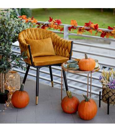 Стул FLORA, золотисто-желтый бархат