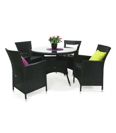 Стул WICKER-1 61x58xH86cм, чёрный