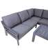 Комплект садовой мебели TOMSON стол и угловой диван, тёмно-серый