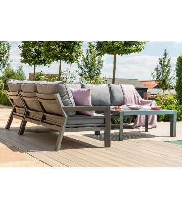 Aiamööblikomplekt TOMSON laud ja nurgadiivan, tumehall