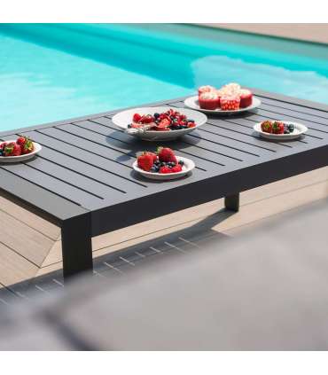 Aiamööblikomplekt TOMSON laud ja nurgadiivan, tumehall