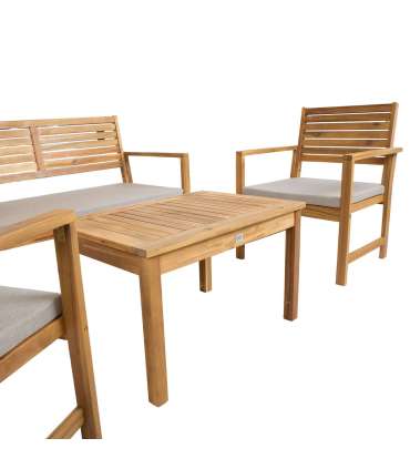 Aiamööblikomplekt FORTUNA laud, pink ja 2 tooli, akaatsia