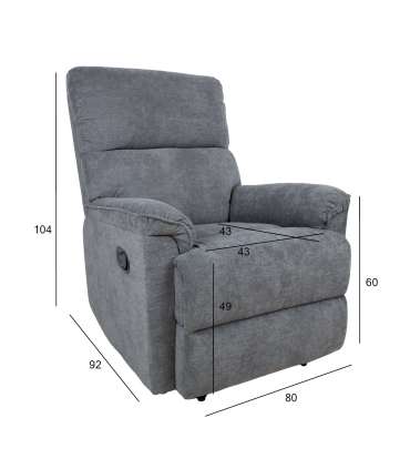 Tugitool GUSTAV manuaalne recliner, hall