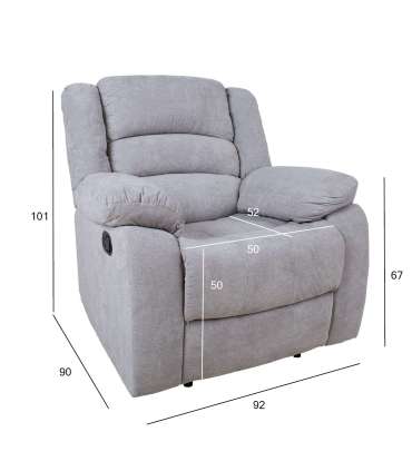 Tugitool MALINA manuaalne recliner, helehall