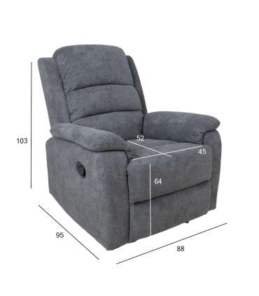 Tugitool MANUEL manuaalne recliner, hall
