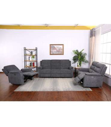 Diivan MIMI 3-kohaline elektriline recliner 208x93xH102cm, hall