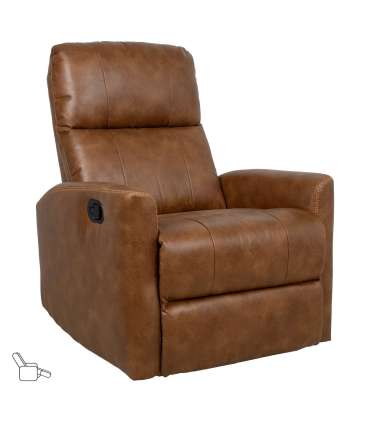 Tugitool DIEGO kiikuv ja pöörlev manuaalne recliner 78x95xH103cm, konjakipruun