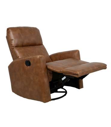 Tugitool DIEGO kiikuv ja pöörlev manuaalne recliner 78x95xH103cm, konjakipruun