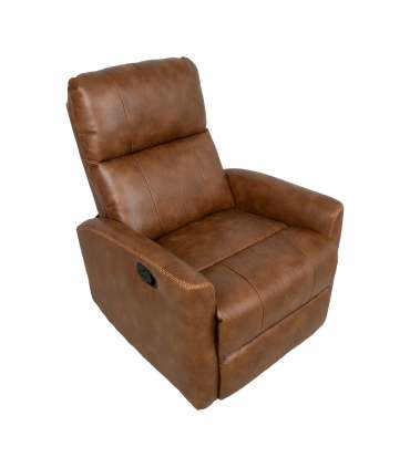 Tugitool DIEGO kiikuv ja pöörlev manuaalne recliner 78x95xH103cm, konjakipruun