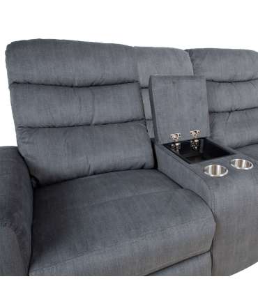 Diivan GASTON 2-kohaline elektriline recliner, hall samet