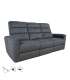 Diivan GASTON 3-kohaline elektriline recliner 206x85xH104cm, hall samet