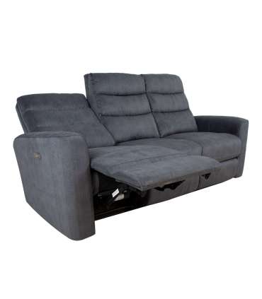 Diivan GASTON 3-kohaline elektriline recliner 206x85xH104cm, hall samet