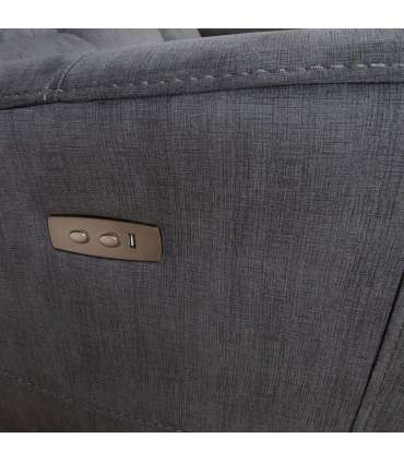 Diivan GASTON 3-kohaline elektriline recliner 206x85xH104cm, hall samet