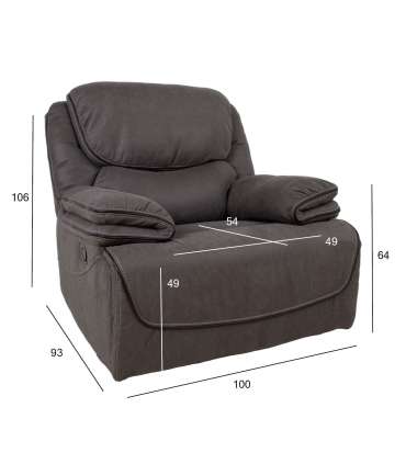 Tugitool GORDY manuaalne recliner 100x93xH106cm, hall