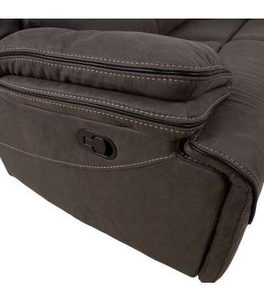 Диван-реклайнер GORDY 2-местный, с ручным механизмом, серый