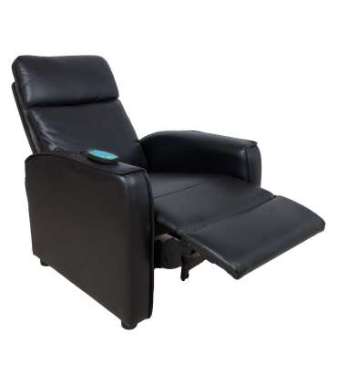 Кресло-реклайнер STANTON с механизмом "push-back" + массаж, черный