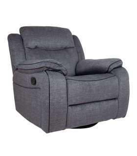 Tugitool GENTRY kiikuv ja pöörlev manuaalne recliner, hall