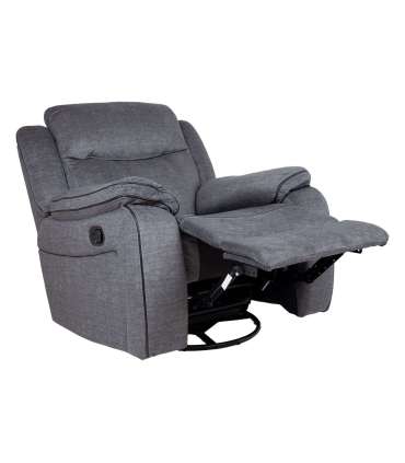Tugitool GENTRY kiikuv ja pöörlev manuaalne recliner, hall