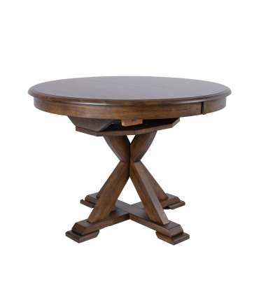 Söögilaud JAMES D106+46xH76cm, rustik tamm