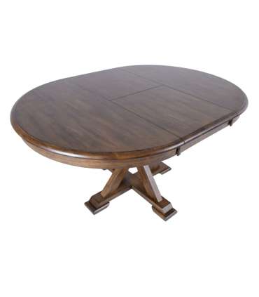 Söögilaud JAMES D106+46xH76cm, rustik tamm