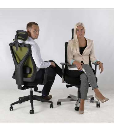 Рабочий стул MIKE черный/зеленый