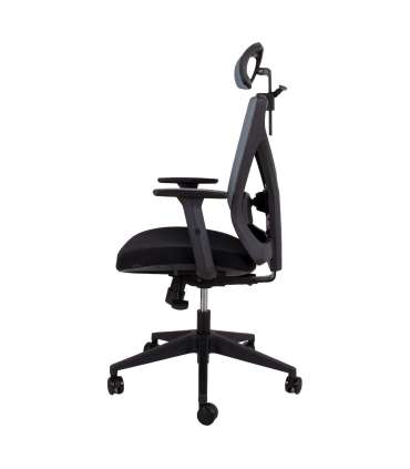 Töötool MIKE 64x65xH110-120cm, must/hall