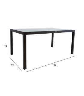 Садовый стол AMALFI 160x90x74см, серый