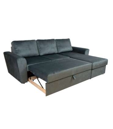 Nurgadiivanvoodi INGMAR 242x168/92xH92cm, roheline samet