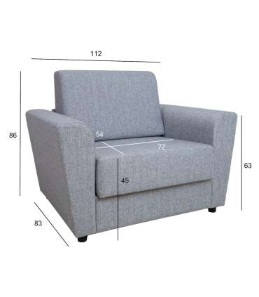 Tugitoolvoodi VESPER 112x83xH86cm, hall