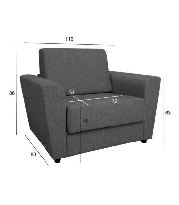 Tugitoolvoodi VESPER 112x83xH86cm, tumehall