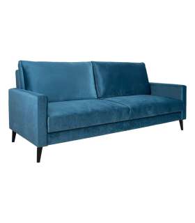 Diivanvoodi ANNA pesukastiga 222x86xH98cm, sinakasroheline samet