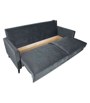 Diivanvoodi ANNA pesukastiga, hall samet