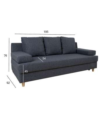 Diivanvoodi VELLA pesukastiga 195x92xH76cm, tumehall