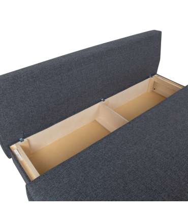 Diivanvoodi VELLA pesukastiga 195x92xH76cm, tumehall