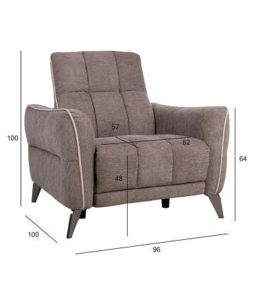 Tugitool CATHY elektriline recliner 96x100xH100, helepruun
