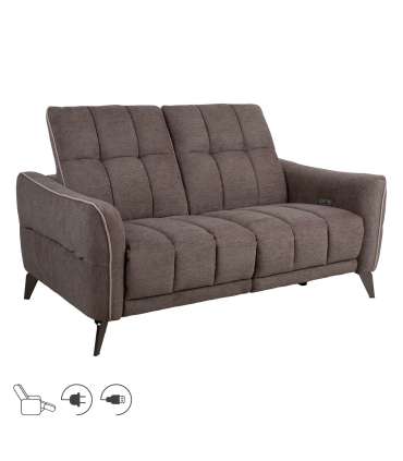 Diivan CATHY 2-kohaline elektriline recliner 162x100xH100cm, helepruun