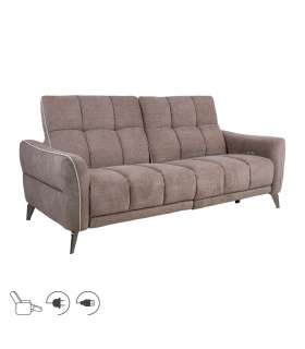 Diivan CATHY 3-kohaline elektriline recliner 210x100xH100cm, helepruun
