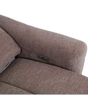 Diivan CATHY 3-kohaline elektriline recliner 210x100xH100cm, helepruun