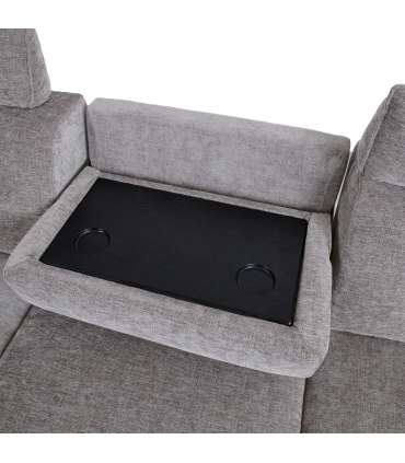 Nurgadiivan DAYTON VN, elektriline recliner 268x157/94xH100cm, helehall