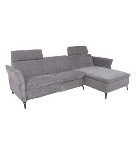 Nurgadiivan DAYTON PN, elektriline recliner 268x94/157xH100cm, helehall