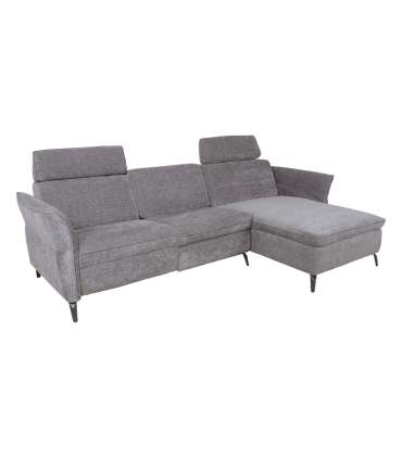 Nurgadiivan DAYTON PN, elektriline recliner 268x94/157xH100cm, helehall