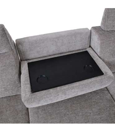 Nurgadiivan DAYTON PN, elektriline recliner 268x94/157xH100cm, helehall