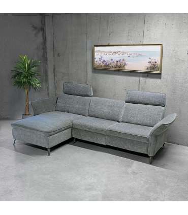 Nurgadiivan DAYTON PN, elektriline recliner 268x94/157xH100cm, helehall