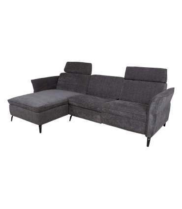 Nurgadiivan DAYTON VN, elektriline recliner 268x157/94xH100cm, tumehall