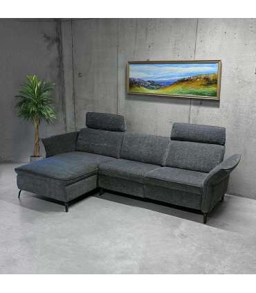 Nurgadiivan DAYTON VN, elektriline recliner 268x157/94xH100cm, tumehall
