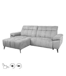 Nurgadiivan LUZERN VN elektriline recliner 264x160/87xH85cm, helehall