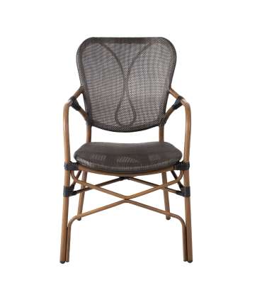 Tool BAMBUS käetugedega 55x62xH92,5cm, tumepruun, alumiinium