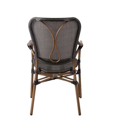 Tool BAMBUS käetugedega 55x62xH92,5cm, tumepruun, alumiinium